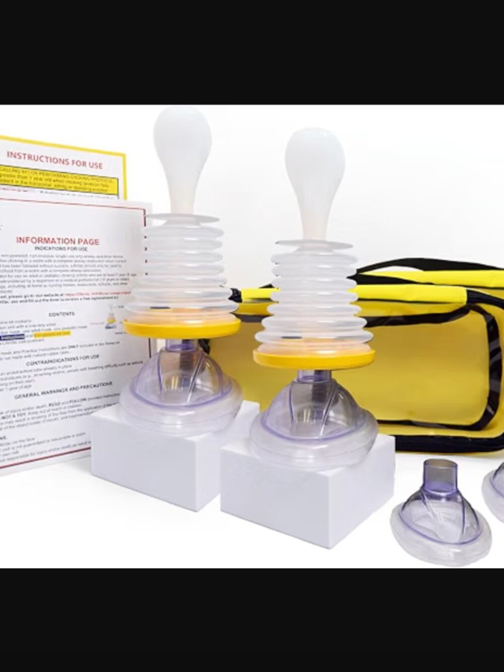 LifeVac Yellow Travel Kit 2 Pack - Portable Suction Rescue Device, First Aid Kit